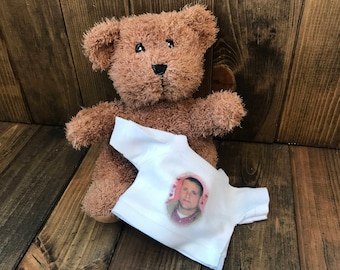 Custom Teddy Bear - Photo Bear - In Loving Memory Bear - Daddy Doll - Photo Teddy Bear - Keepsake Bear -  Memory Bear - Memorial Bear