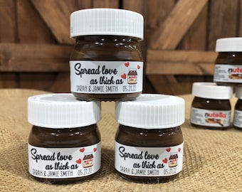 Wedding Favors, Wedding Favors for Guests, Party Favors, Nutella Wedding Favor, Personalized Wedding Favor, Unique Wedding Favors