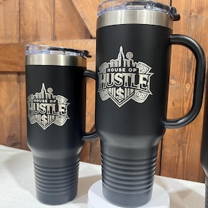 Personalized 40 oz Engraved Tumbler: Custom Logo Stainless Steel Travel Mug