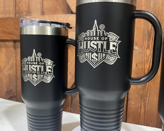 Personalized 40 oz Engraved Tumbler: Custom Logo Stainless Steel Travel Mug