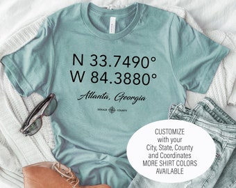 Custom Coordinates Shirts - Coordinate Gift - Hometown Shirt - Latitude Longitude Gifts - Personalized Shirts - Unisex Shirts