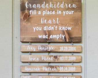 Personalized Grandparents Sign with Names – Custom Grandma & Grandpa Gift – Grandparent Established Sign – Mother’s Day Gift from Grandkids
