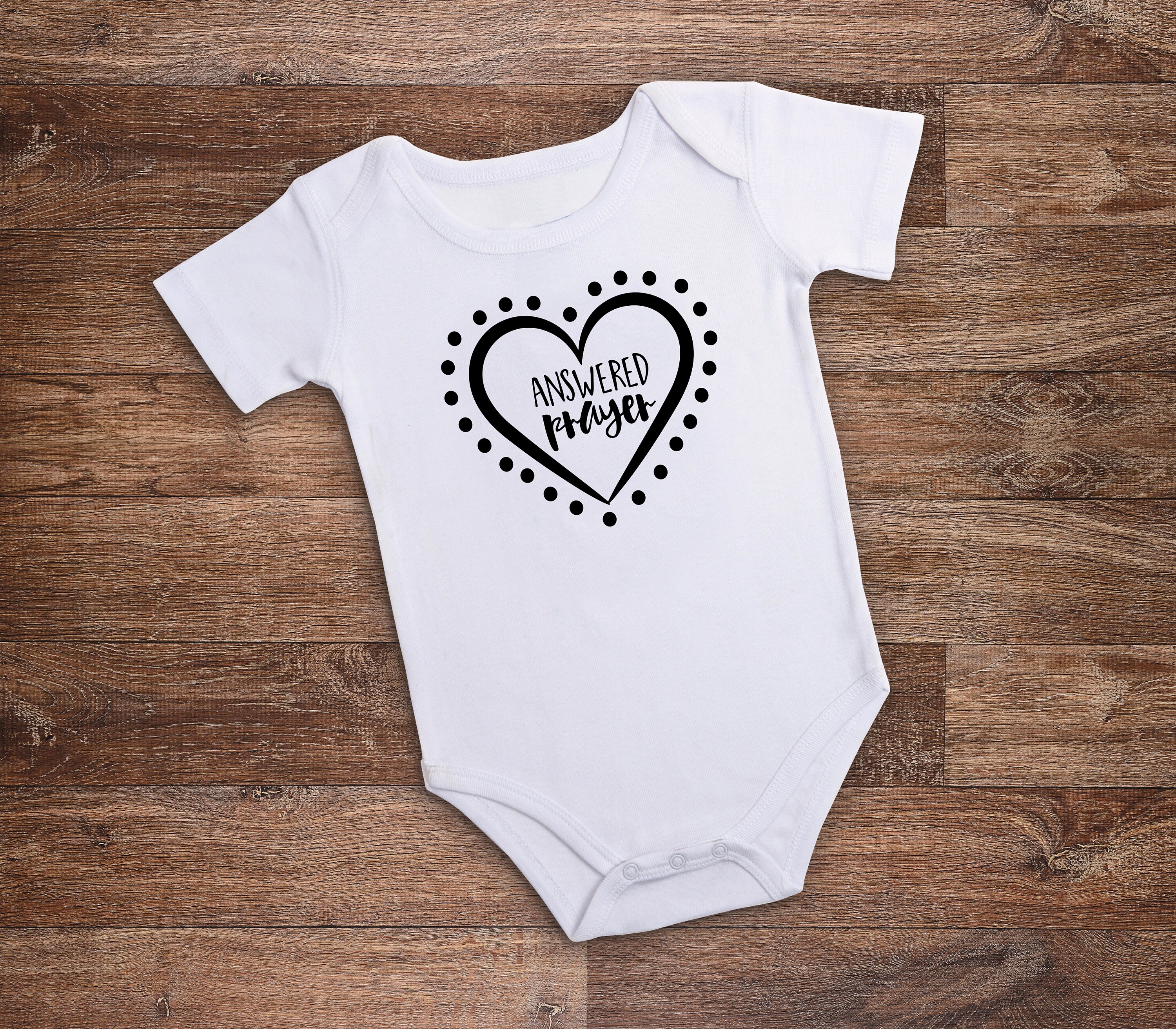 Answered Prayers Bodysuit One Piece Creeper Baby Shower Gift Answered Prayers Bodysuit One Piece Creeper Baby Shower Gift