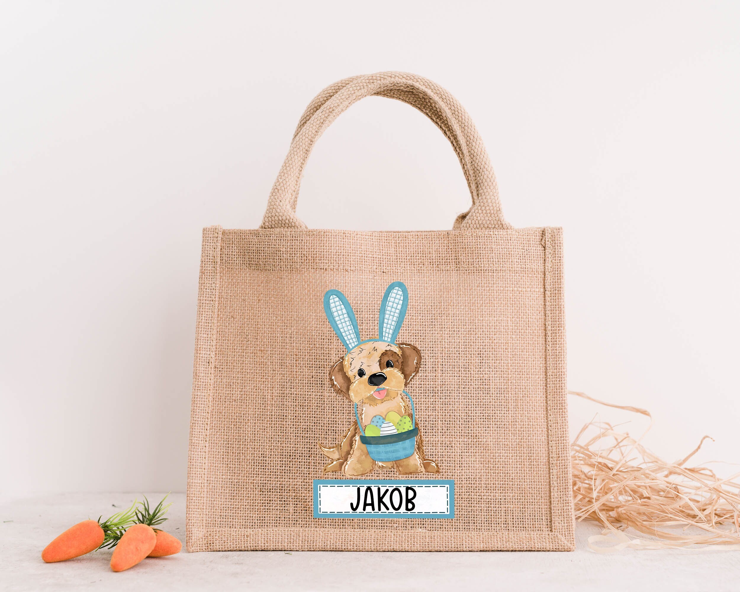 Easter Bunny Burlap Bag Baskets Jute. Easter Egg Hunt Bags. Brand New