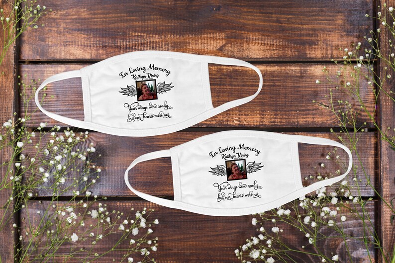 In Loving Memory Mask Memorial Mask Face Masks for Funerals Etsy