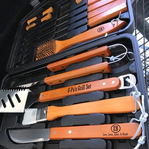 Personalized Grill Set Grill Tools Grilling Gifts Grilling Set BBQ Grill Set Engraved Grill Set Gift for Him Grill Set BBQ image 7