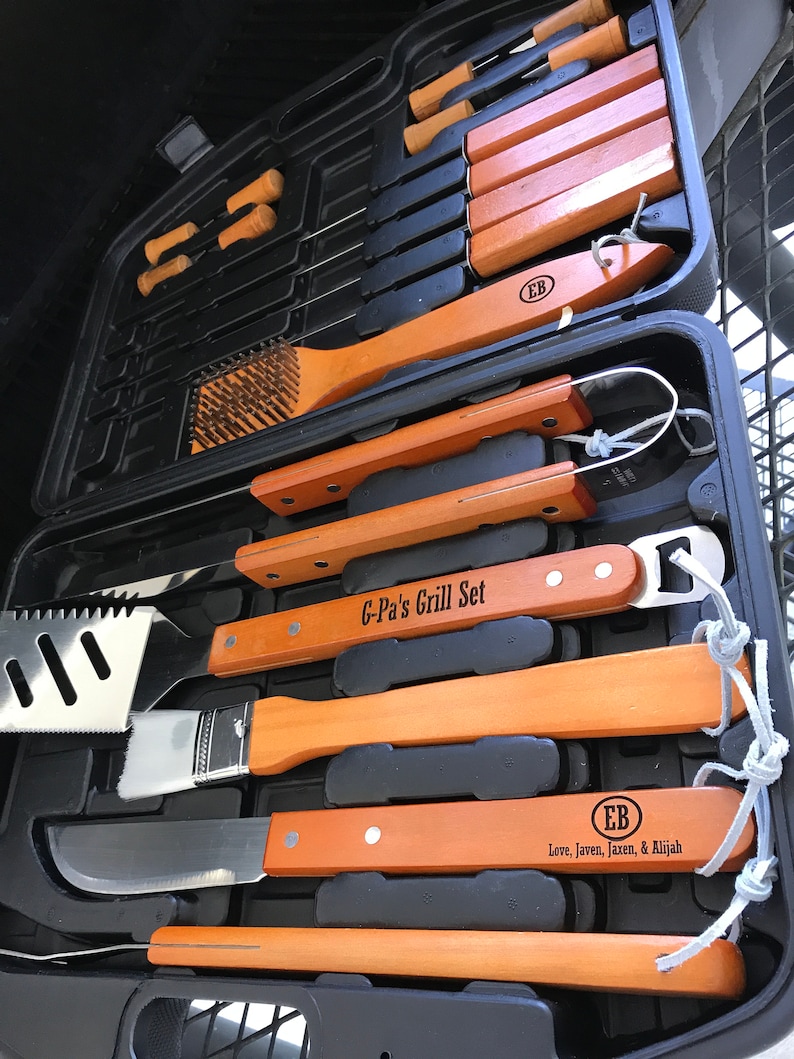 Personalized Grill Set Grill Tools Grilling Gifts Etsy Australia