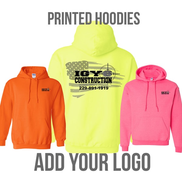 Safety Hoodies with Logo, Bulk Company Hooded Sweatshirts, Constructions Hoodies, High Visibility Hooded Jackets, Business Workwear Apparel