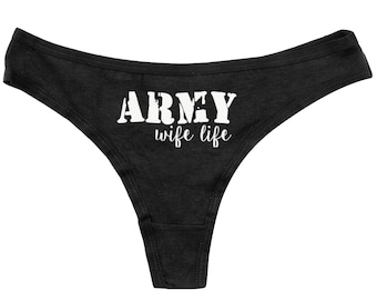 Army Wife valentine's day wedding Ladies thong underwear Army Wife valentine's day wedding Ladies thong underwear