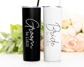 Personalized Tumblers, Bride &  Groom, Matching Tumblers, Couple Gifts, Couple Tumblers, Honeymoon Tumbler Gift, Mr Mrs Gift, Wedding Gift