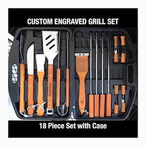Personalized Grill Set - Grill Tools - Grilling Gifts - Grilling Set - BBQ Grill Set - Engraved Grill Set - Gift for Him - Grill Set - BBQ