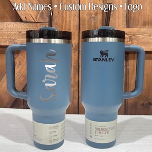 Personalized Stanley Quencher H2.0 Flowstate Tumbler with Handle 40 oz Custom Engraved 40oz Stanley 30oz Stanley 20oz Customized Stanley Cup