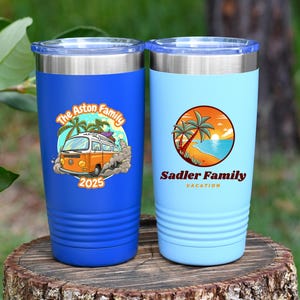 Vacation Tumblers, Personalized Tumblers, Matching Family Vacation Tumblers, Cruise Tumblers, Beach Trip Cups, Custom Design Cup Travel Mug