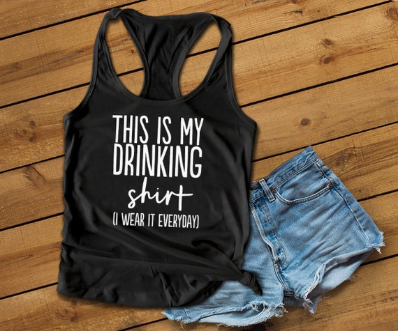 Funny "Warning The Girls Are Drinking Again" Tank Top — Women's Sleeveless Casual Summer Tee, Red, Large