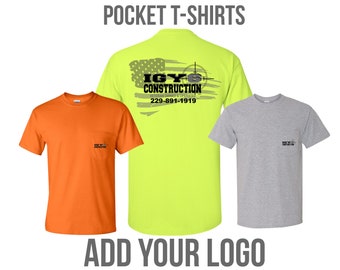 Custom Pocket Shirts with Logo, Company Shirts, Safety Green Orange Pink, High Visibility Shirts, Business Shirts, Custom Pocket Work Shirts
