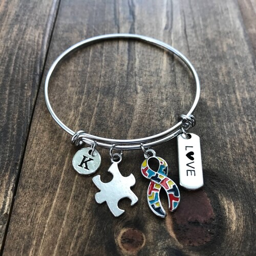CYMNER Autism Awareness Armbänder 4 Stück - Elastische Puzzle-Armbänder Für Erwachsene