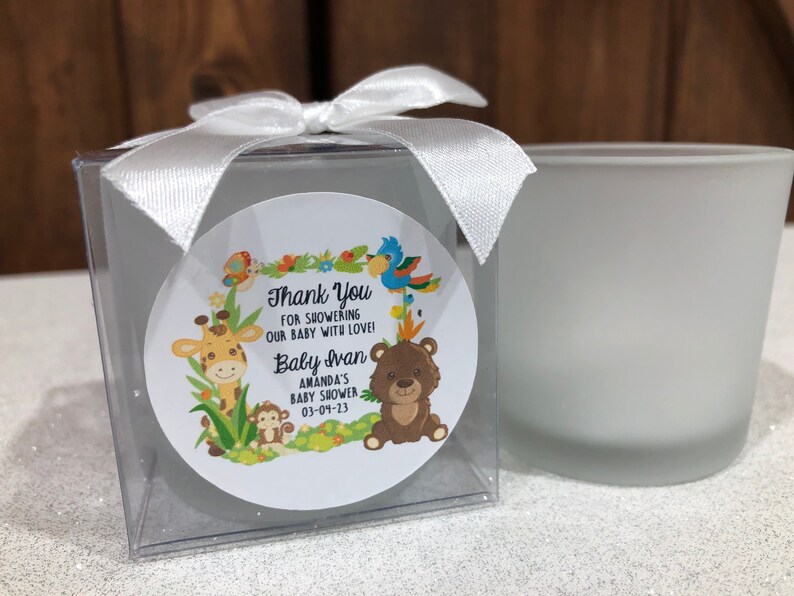 Baby Shower Candles Baby Shower Jungle Theme Safari Animal Etsy