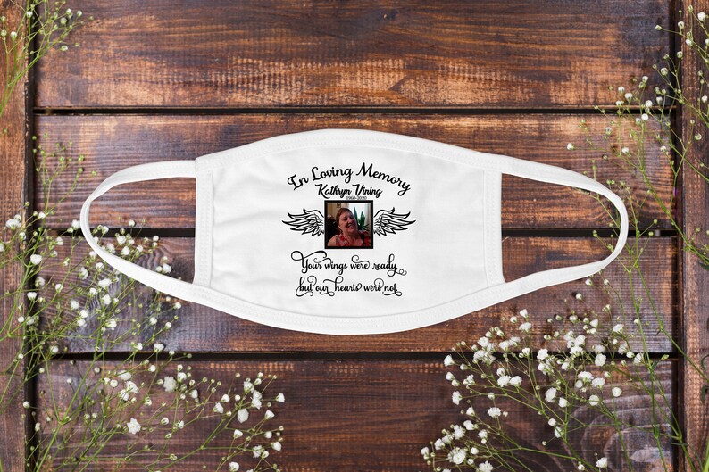 In Loving Memory Mask Memorial Mask Face Masks for Funerals Etsy