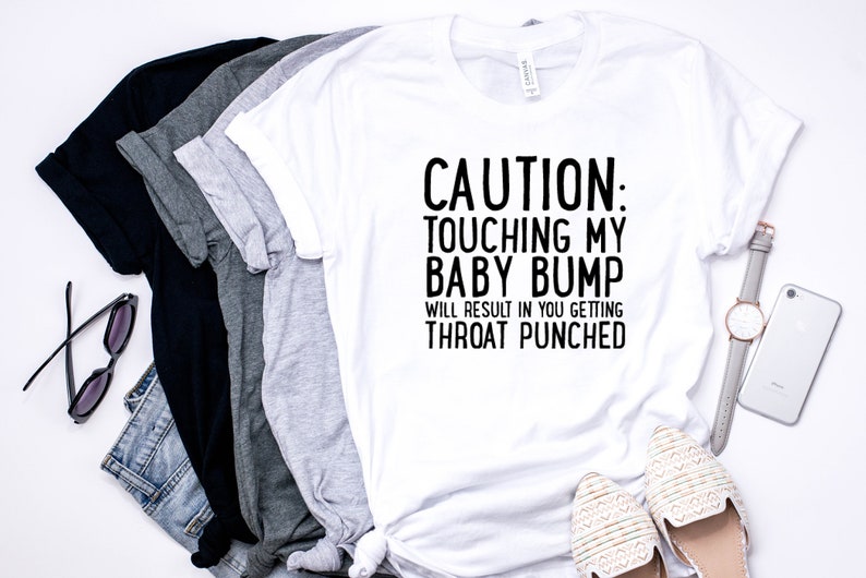 CAUTION Maternity Shirt Funny Maternity Tops Funny Maternity Shirt Pregnancy Announcement Shirt Pregnancy Shirt Wash Your Hands image 2