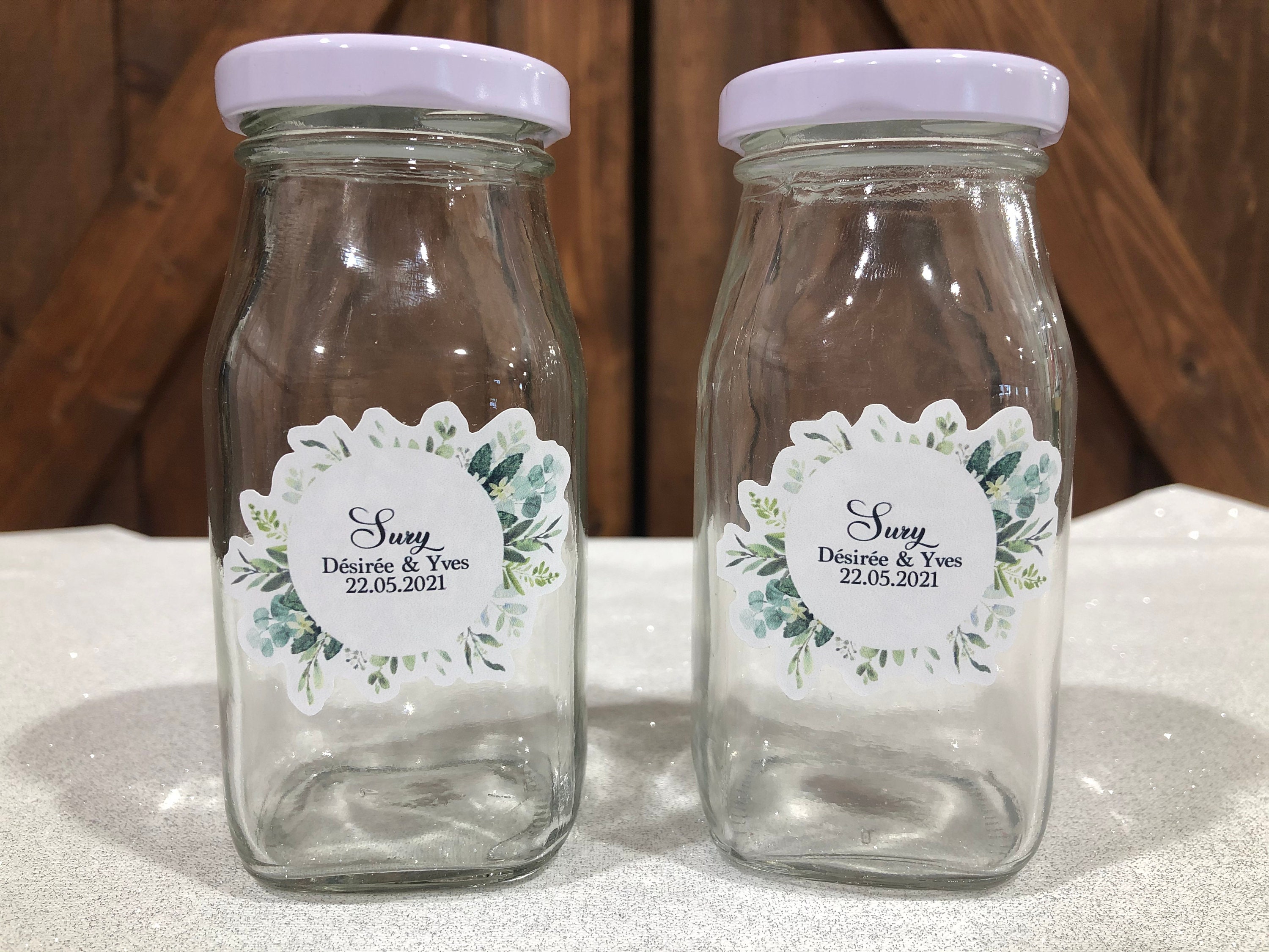 Milk Jars with Lids, It's a Girl Baby Shower Party Favors (4 In, 12 Pack)