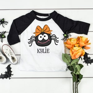 Halloween Shirt for Kids, Toddler Halloween Shirt, Halloween Shirt Youth, Spider Shirt, Personalized Halloween Shirt, Girls Halloween Shirts image 2