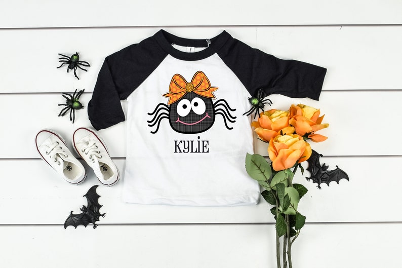 Halloween Shirt for Kids, Toddler Halloween Shirt, Halloween Shirt Youth, Spider Shirt, Personalized Halloween Shirt, Girls Halloween Shirts image 2