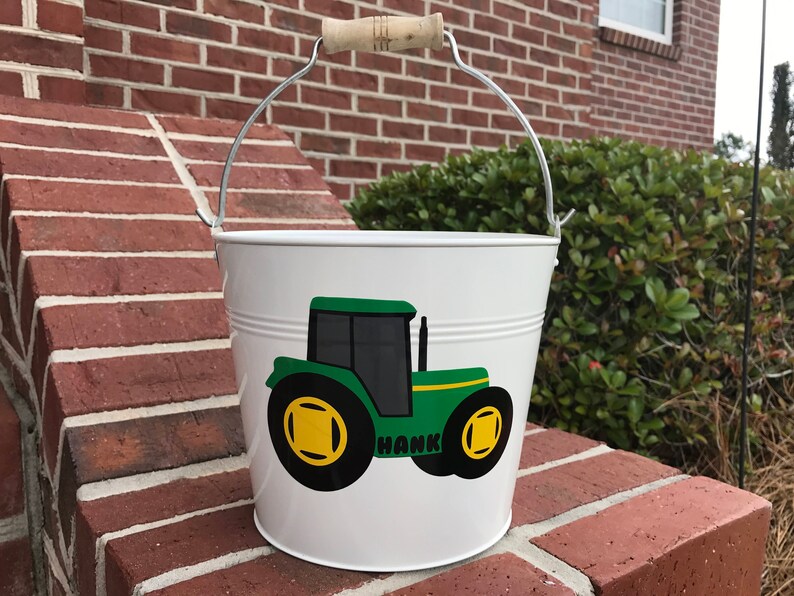 Personalized Easter Bucket Metal Easter Bucket Name Easter Etsy