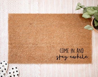 Stay Awhile DII 6030 Natural Coir Doormat Fun Greeting Mat Stay Awhile DII 6030 Natural Coir Doormat Fun Greeting Mat