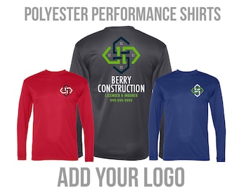 Custom Shirts, Performance Long Sleeve Shirts with Logo, Custom Logo Shirt, Moisture Wicking Shirts, Personalized Shirts, Customized Shirt