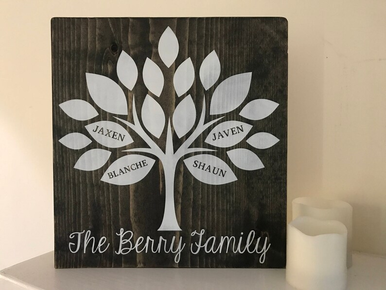 Family Tree Sign Wooden Family Tree Sign Our Family Sign  Etsy