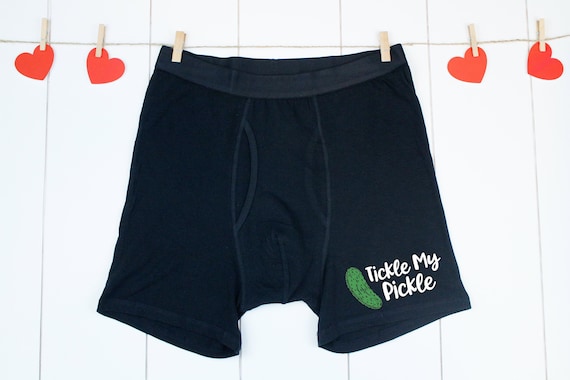 Tickle My Pickle Boxers, Funny Boxers for Him, Funny Valentine's