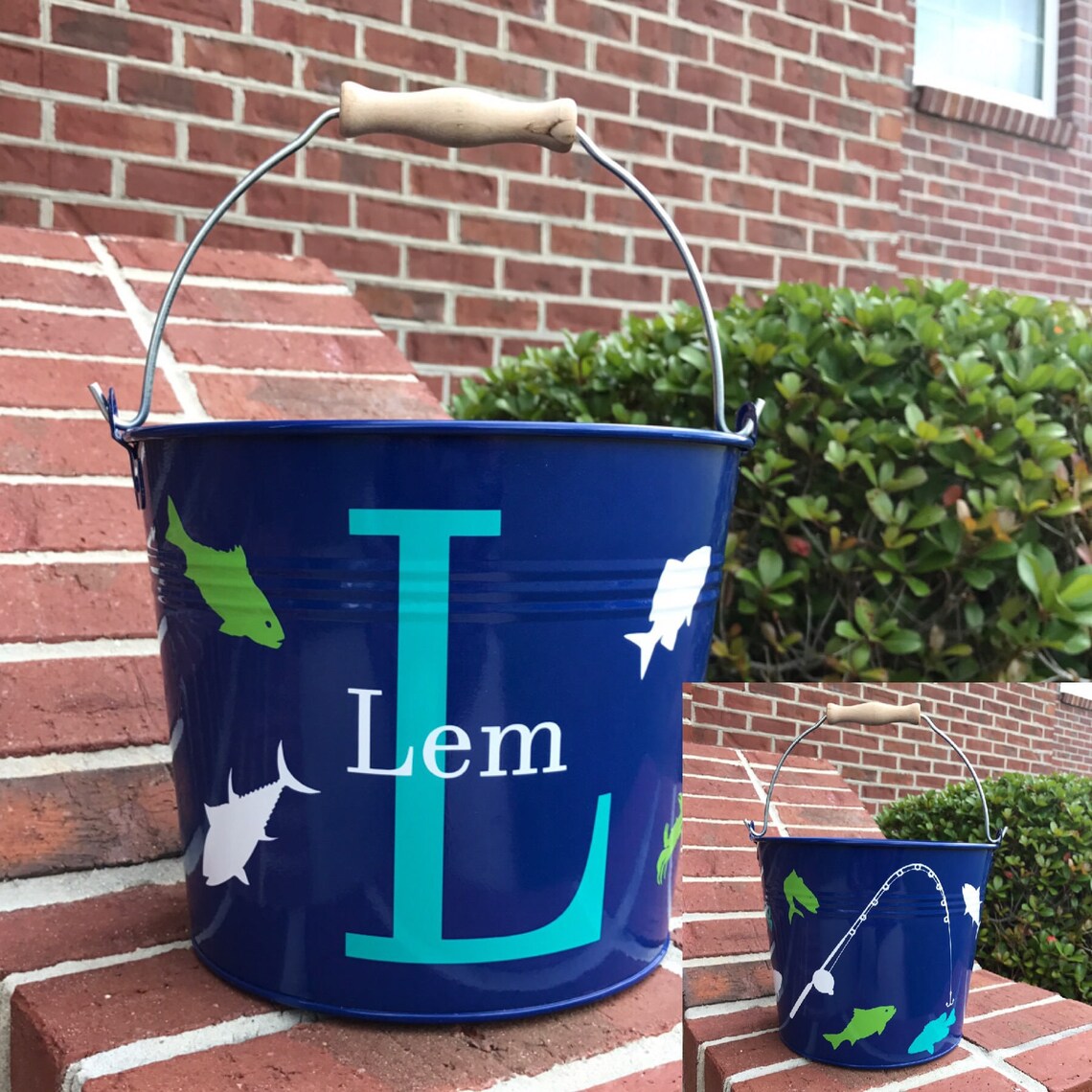 Personalized Easter Bucket Metal Easter Bucket Name Initial Etsy
