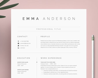 resume template etsy
