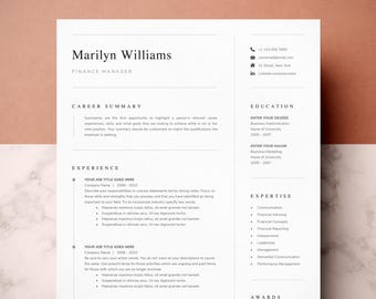 Modèle de CV professionnel avec lettre de motivation (Word et pages)