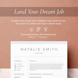 Resume Template, Resume Template Word, Modern Resume Template, Professional Resume, CV Template, Resume, Cover Letter, Clean Modern Resume