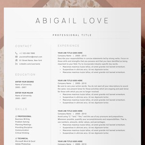Professional Resume Template: CV, Cover Letter, References (Digital Download)