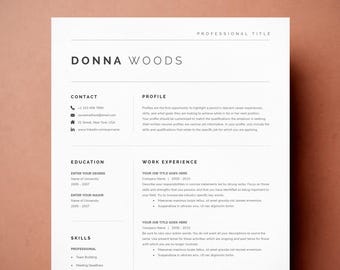 Plantilla de CV profesional: Plantilla de CV para Word, Pages y Google Docs