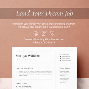 Resume Template, Resume Template Word, Executive Resume Template, Finance Resume, CV Template, Resume with Cover Letter, Professional Resume