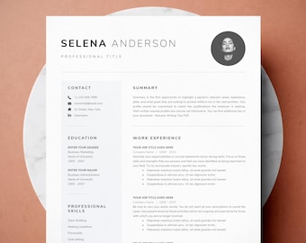 Modèle de CV professionnel avec lettre de motivation (téléchargement numérique)