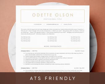 ATS Friendly Resume Template: Modern Design for Word & Google Docs (Download)