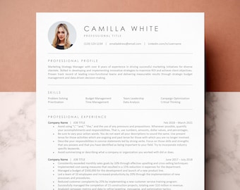 Minimalistisk CV-mall: CV, personligt brev, referenser (digital nedladdning)