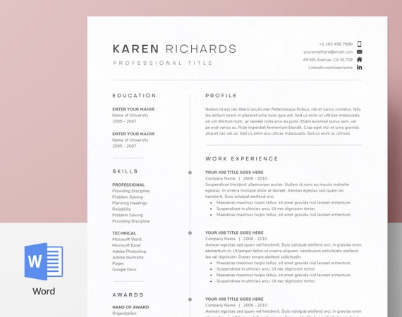 References Template Resume from i.etsystatic.com