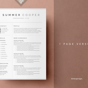 Modern Resume Template for Google Docs, Microsoft Word, Mac Pages CV Template, Resume Template Mac, Resume and Cover Letter Template Word image 2