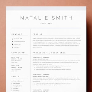 Resume Template, Resume Template Word, Modern Resume Template, Professional Resume, CV Template, Resume, Cover Letter, Clean Modern Resume