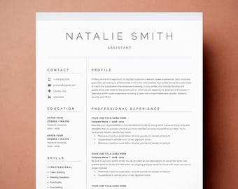 Modern Resume Template: Professional CV & Cover Letter (Word, Pages)