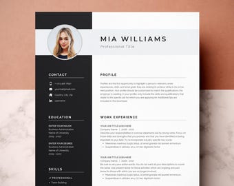 Professional Resume Template with Cover Letter (Word, Pages)