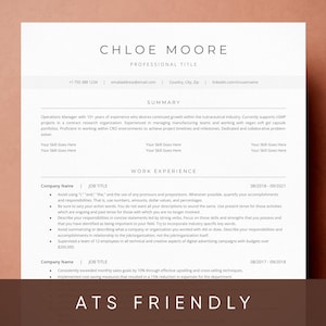 ATS Resume Template Set: Cover Letter & References (Instant Download)