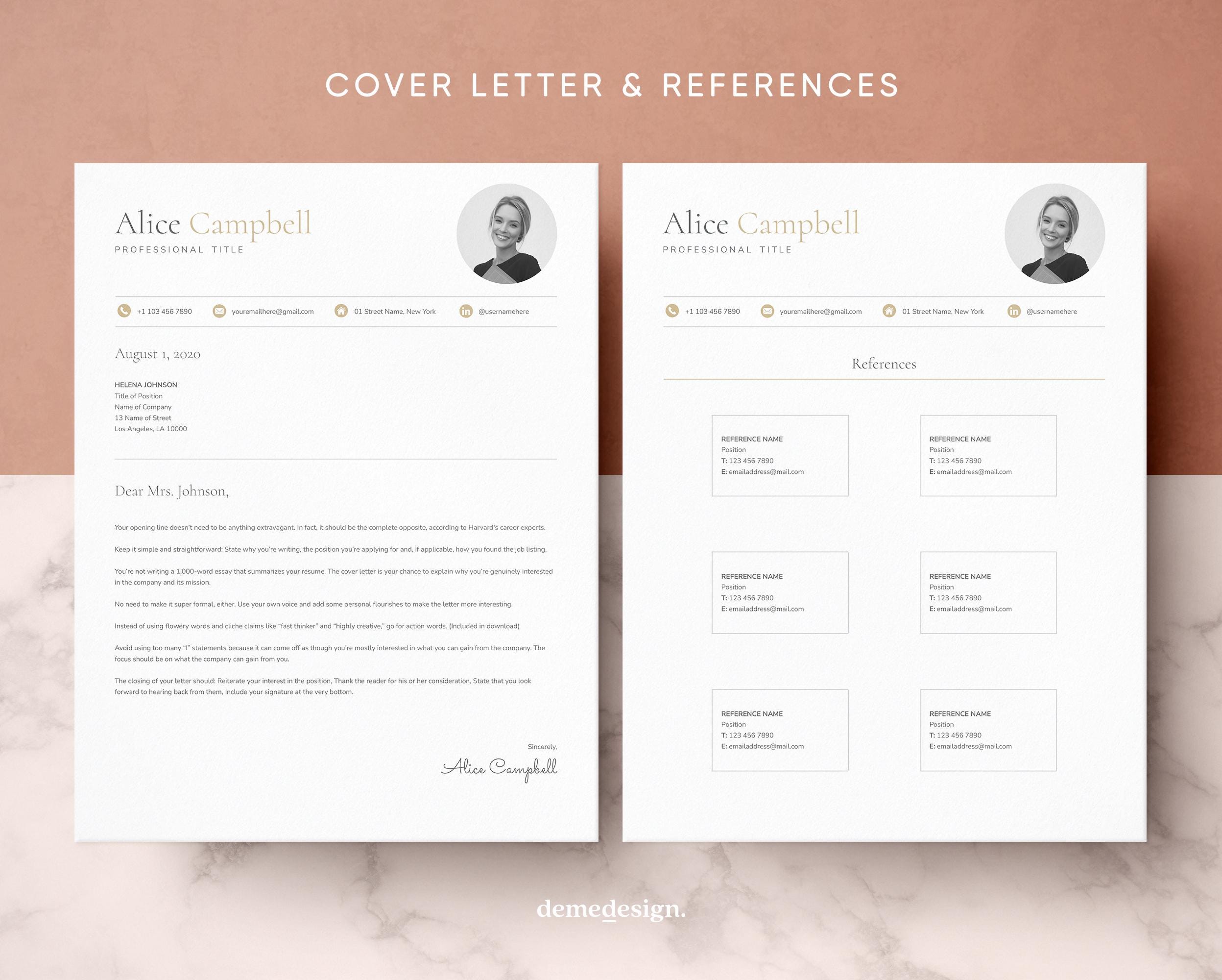 Professional Resume Template: Cover Letter & References (google Docs ...