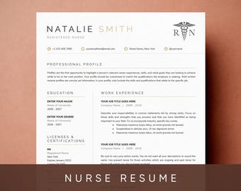 Nurse Resume Template: Cover Letter & References (Word, Pages)