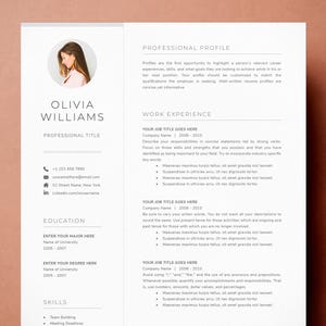 Plantilla de CV con foto para Microsoft Word y Pages MAC / Plantillas de cartas de presentación y referencias / Plantilla de CV Word / Plantilla de CV, CV